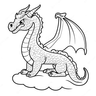 Mystical Dragon In The Clouds Coloring Page 77863-20399
