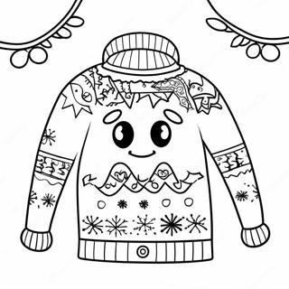 Funny Ugly Christmas Sweater Coloring Page 77887-20409