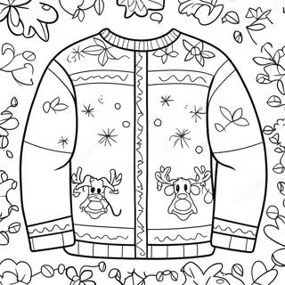 Funny Ugly Christmas Sweater Coloring Page 77887-20410