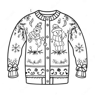 Colorful Ugly Christmas Sweater Coloring Page 77888 20416