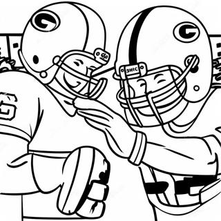 Green Bay Packers Players In Action Coloring Page 77966-20474