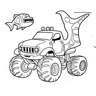 Shark Monster Truck Coloring Page 78041-20527