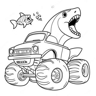 Ferocious Shark Monster Truck Coloring Page 78042-20529