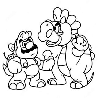Mario And Bowser Showdown Coloring Page 78071-20561