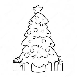 Easy Cute Christmas Tree Coloring Page 78093-20567