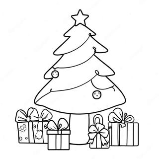 Easy Cute Christmas Tree Coloring Page 78093-20568