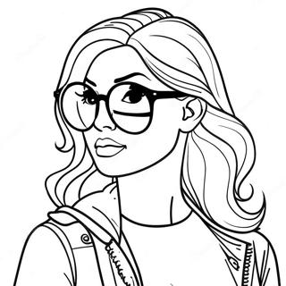 Stylish Girl With Sunglasses Coloring Page 78174-20643