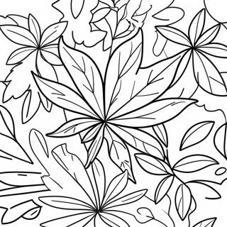 Colorful Cannabis Leaves Coloring Page 78275-20713