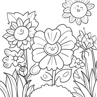 Vibrant Garden With Flowers Coloring Page 78303-20744