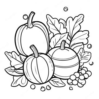 Colorful Autumn Harvest Coloring Page 78428-20831