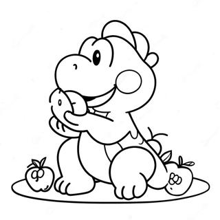 Yoshi Eating Fruits Coloring Page 78457-20861