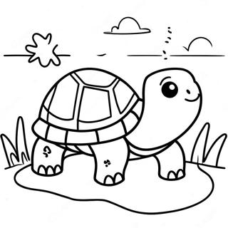 Cartoon Turtle On A Beach Coloring Page 7846 2750