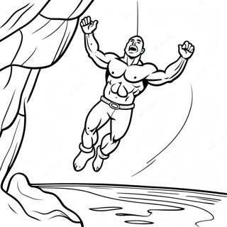 The Rock Jumping Off The Ropes Coloring Page 78535-20923