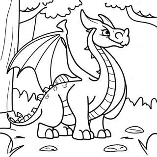 Mysterious Dragon In Forest Coloring Page 78559-20936