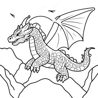 Majestic Dragon Flying Over Mountains Coloring Page 78560-20937
