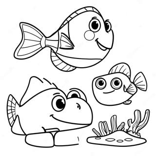 Finding Dory With Friends Coloring Page 78662 21016