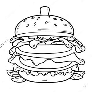 Cheesy Hamburger Coloring Page 78713-21052