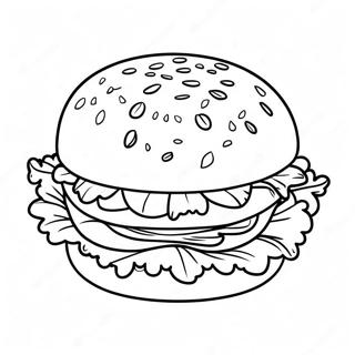 Juicy Hamburger With Lettuce Coloring Page 78714 21053