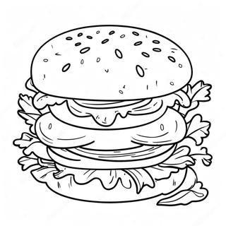 Juicy Hamburger With Lettuce Coloring Page 78714 21055