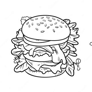 Delicious Hamburger With Pickles Coloring Page 78715-21057