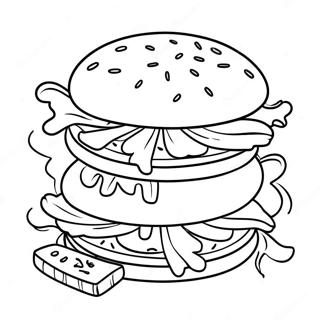 Double Patty Hamburger Coloring Page 78716-21062