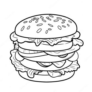 Double Patty Hamburger Coloring Page 78716-21063