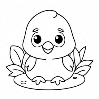 Adorable Baby Chick With Flowers Coloring Page 78920 21214