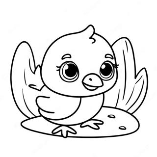 Playful Baby Chick Peeking Out Coloring Page 78922-21222