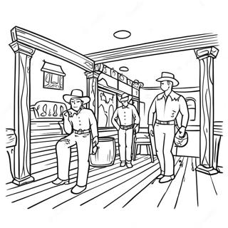 Wild West Saloon Scene Coloring Page 78999-21279