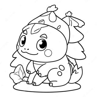 Bulbasaur Decorating A Christmas Tree Coloring Page 79049-21319