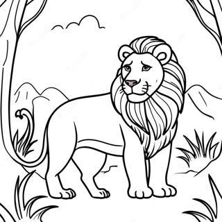 Majestic Lion In The Savannah Coloring Page 79099-21349