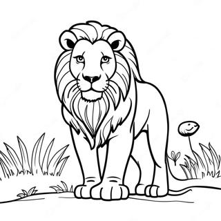 Majestic Lion In The Savannah Coloring Page 79099-21350