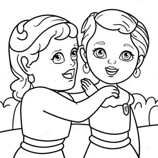 Diana And Roma Playing Together Coloring Page 79151-21390