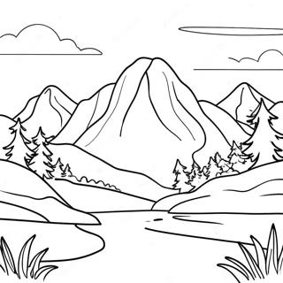 Gentle Mountain Landscape Coloring Page 79180 21422