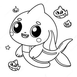 Cute Baby Shark Halloween Coloring Page 79203-21429