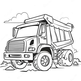 Dump Truck On Construction Site Coloring Page 79232 21464