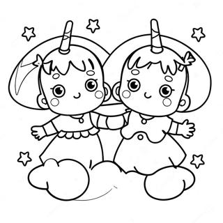 Little Twin Stars Coloring Page 79279-21487