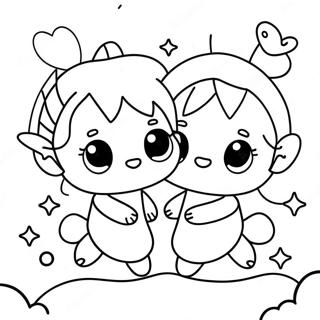 Cute Little Twin Stars Coloring Page 79280-21489