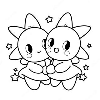 Cute Little Twin Stars Coloring Page 79280-21490