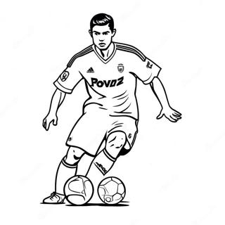 Cristiano Ronaldo Dribbling The Ball Coloring Page 7934-2219