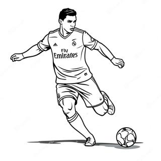 Cristiano Ronaldo Dribbling The Ball Coloring Page 7934-2220