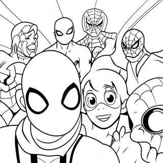 Spider Man With Friends Coloring Page 79514-21680