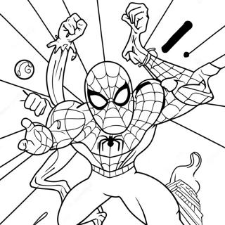 Spider Man Fighting Villains Coloring Page 79515-21683