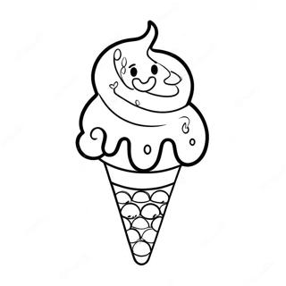 Charming Ice Cream Cone Coloring Page 79642-21776
