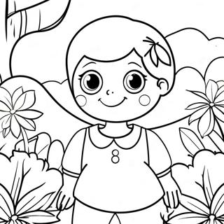 A For Adley In A Colorful Garden Coloring Page 79745-21845
