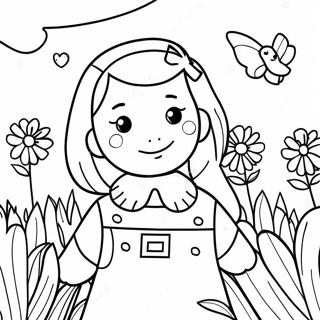 A For Adley In A Colorful Garden Coloring Page 79745-21846