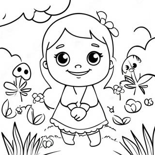 A For Adley In A Colorful Garden Coloring Page 79745-21847