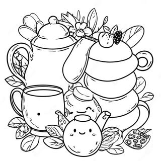 Tea Party Coloring Pages