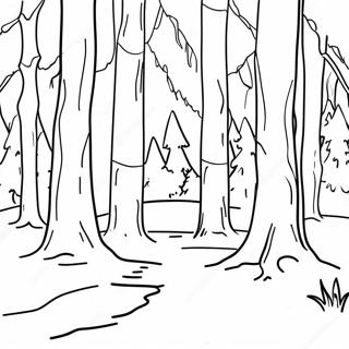 Snowy Forest Landscape Coloring Page 79848-21923