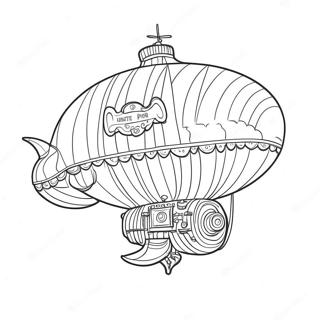 Whimsical Steampunk Airship Coloring Page 79874-21944